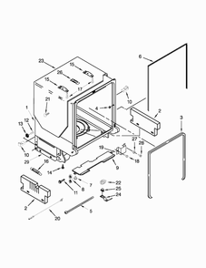 Tub And Frame Parts Diagram and Parts List for MDB8959SBW0  Maytag Dishwasher