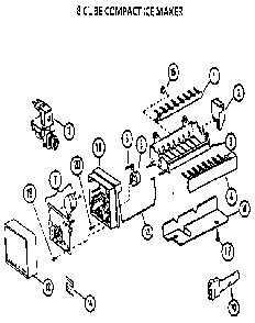 Icemaker Compact 8 Diagram and Parts List for 85171-P1117102W  Amana Refrigerator