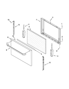 Door Parts Diagram and Parts List for AGR3530AAW0  Amana Range