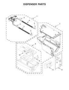 Dispenser Parts Diagram and Parts List for MHW3500FW1  Maytag Washer