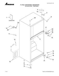 Cabinet Parts Diagram and Parts List for A8WXNGFWD02  Amana Refrigerator