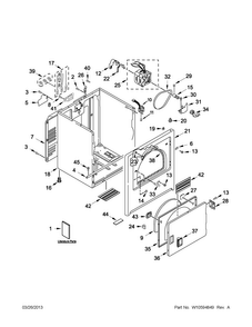 Cabinet Parts Diagram and Parts List for 4GNED4600YQ2  Amana Dryer