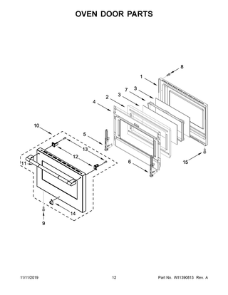 Oven Door Parts Diagram and Parts List for JDSP536HL00  Maytag Range