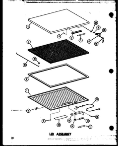Lid Assembly Diagram and Parts List for C28F-A P60212-74WA Amana Freezer