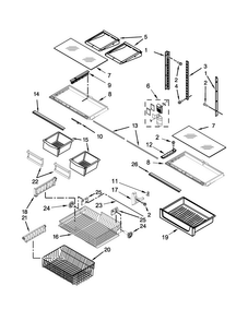 Shelf Parts Diagram and Parts List for MBF1958DEE00  Maytag Refrigerator