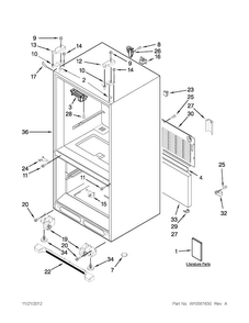 Cabinet Parts Diagram and Parts List for JFC2290VEP8  Jenn-Air Refrigerator