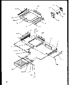 Cabinet Shelving Diagram and Parts List for TG18R2L-P1158305WL  Amana Refrigerator