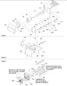 Ice Bucket Auger & Ice Maker Parts Diagram and Parts List for SSD522VS-P1320307WS  Amana Refrigerator