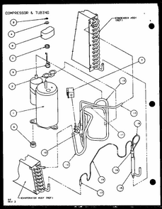 Compressor & Tubing (pth12300er/p9812615r) (pth12400er/p9872115r) Diagram and Parts List for PTH12300ER P9812615R Amana Air Conditioner