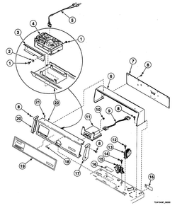 Control Panel Diagram and Parts List for SWTF20LM  Speed Queen Washer