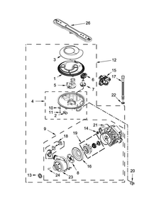 Pump, Washarm And Motor Parts Diagram and Parts List for MDB6949SDE1  Maytag Dishwasher