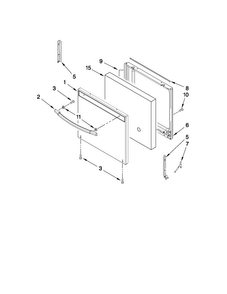 Door Parts Diagram and Parts List for ALY1620BDB00  Amana Range