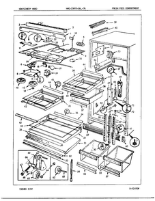 Fresh Food Compartment Diagram and Parts List for 23973A  Admiral Refrigerator