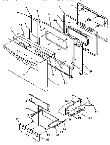 Oven Door And Storage Door Diagram and Parts List for ARG7301L-P1143315NL  Amana Range