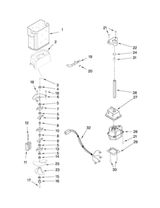 Motor And Ice Container Parts Diagram and Parts List for MSD2553WEB00  Maytag Refrigerator