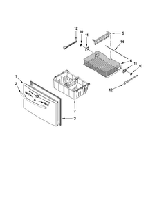 Freezer Door Parts Diagram and Parts List for MFI2665XEB2  Maytag Refrigerator