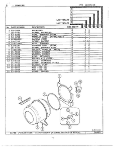 Tumbler Diagram and Parts List for LNC7745  Maytag Dryer