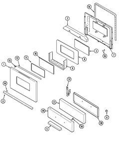 Door/drawer Diagram and Parts List for OEMMAYCONV8  Magic Chef Wall Oven
