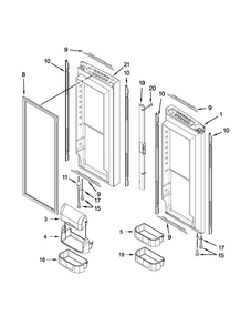 Refrigerator Door Parts Diagram and Parts List for JFC2290VTB5  Jenn-Air Refrigerator