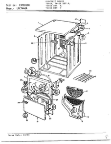 Exterior Diagram and Parts List for 7440A REV B Norge Dryer