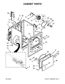 Cabinet Parts Diagram and Parts List for CGD126SDW2  Crosley Dryer
