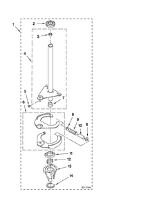 Brake And Drive Tube Parts Diagram and Parts List for MET3800XW0  Maytag Washer Dryer Combo