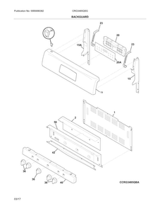 Backguard Diagram and Parts List for CRG3485QSG  Crosley Range