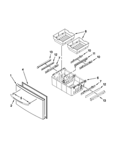 Freezer Door Parts Diagram and Parts List for MFI2269VEB7  Maytag Refrigerator