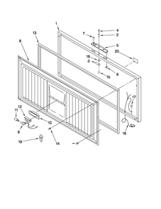 Door Parts Diagram and Parts List for AQC1513TEW03  Amana Freezer