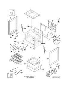 Body Diagram and Parts List for CRE3510LWF  Crosley Range