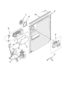 Inner Door Parts Diagram and Parts List for MDB6769AWQ4  Maytag Dishwasher