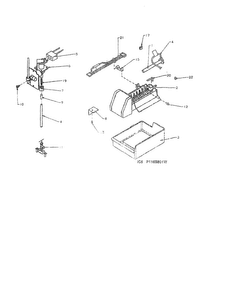 Add-on Ice Maker Diagram and Parts List for BX22R3L-P1183601WL  Amana Refrigerator