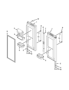 Part Location Diagram of W10854499 Whirlpool DOOR ASSEMBLY