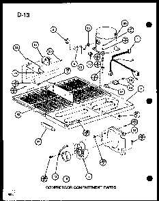 Compressor Compartment Parts Diagram and Parts List for TC22G-P76512-10W  Amana Refrigerator