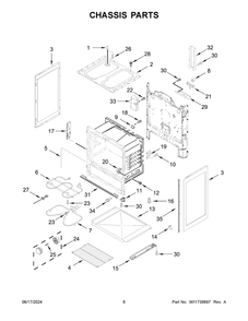 Chassis Parts Diagram and Parts List for ACR4303MFB8  Amana Range