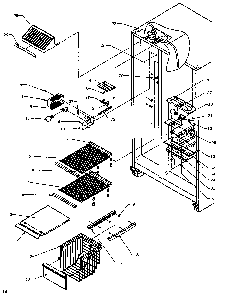 Fz Shelving And Ref Light Diagram and Parts List for SSD25N5L-P1178903WL  Amana Refrigerator