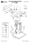 TOP AND CONSOLE PARTS Diagram and Parts List for YMED5820TW0  Maytag Dryer