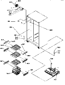 Freezer Shelving And Light Diagram and Parts List for SXD20TL-P1302901WL  Amana Refrigerator