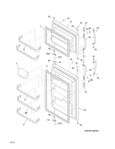 Doors Diagram and Parts List for CRT185PW5  Crosley Refrigerator