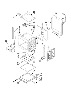 Lower Oven Parts Diagram and Parts List for JJW2730WS01  Jenn-Air Wall Oven