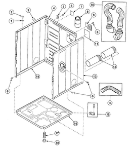 Cabinet Diagram and Parts List for SSG309QF  Speed Queen Dryer