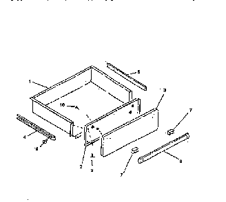 Storage Drawer Diagram and Parts List for RST308U-P1130727NW  Caloric Range