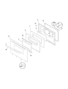 Door Diagram and Parts List for CRE3530PBA  Crosley Range