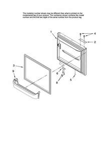 Freezer Door Parts Diagram and Parts List for GB6526FEAW10  Maytag Refrigerator