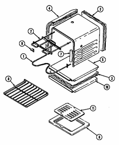 Oven Diagram and Parts List for S1500PAW  Maytag Range