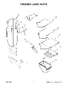 Freezer Liner Parts Diagram and Parts List for 10651335714  Kenmore Refrigerator