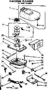 Base Assembly Diagram and Parts List for 11620691  Kenmore Canister Vacuum