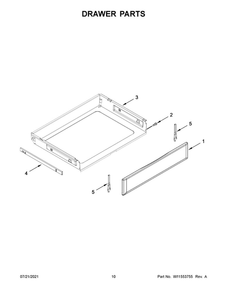 Drawer Parts Diagram and Parts List for YMER8800FZ4  Maytag Range