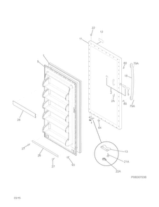 Door Diagram and Parts List for CFUF14QWA  Crosley Freezer