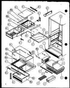 Shelves Diagram and Parts List for IC3N-P1110701W-BM  Amana Refrigerator